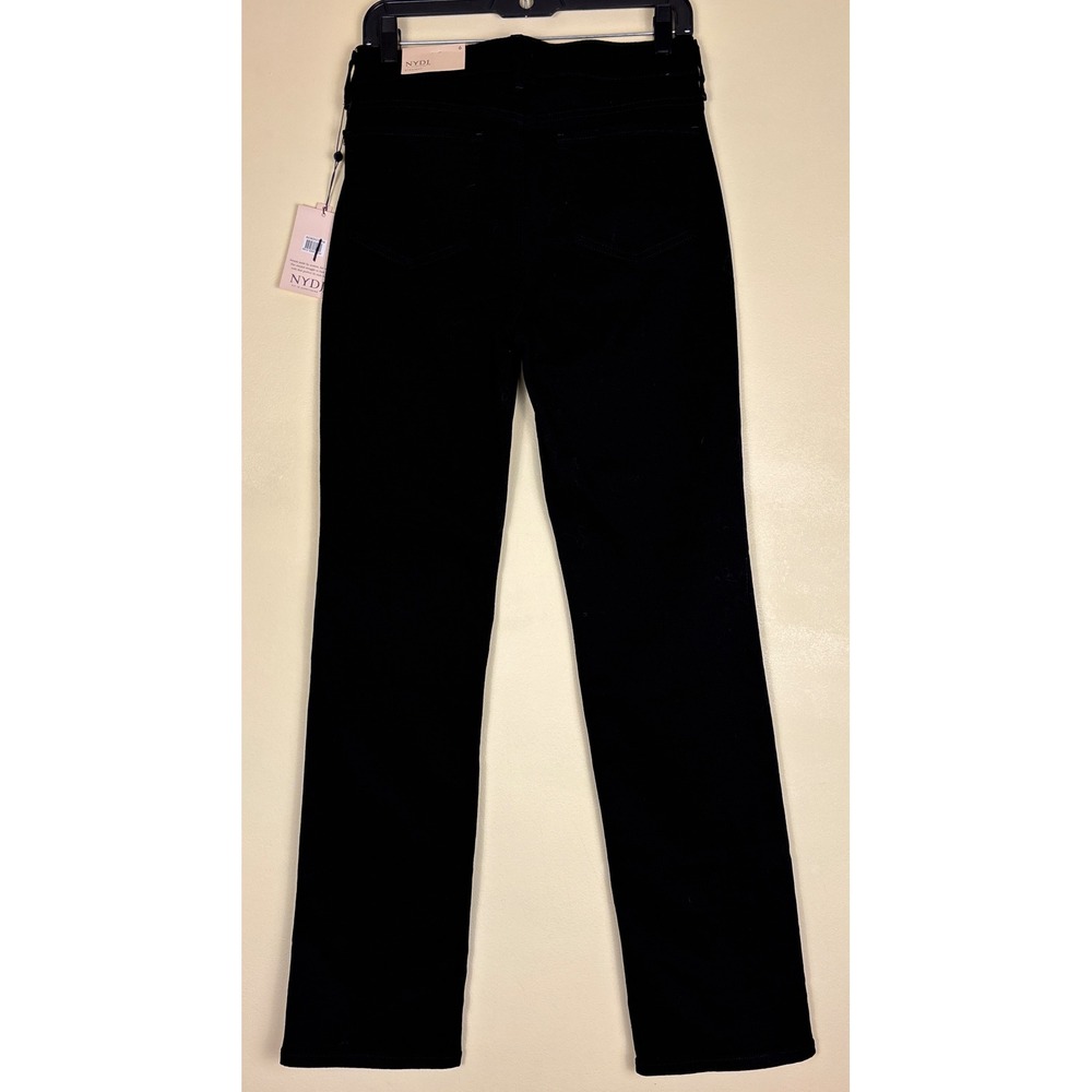NWT NYDJ Marilyn Straight Leg Jeans Black Women Size 6 Casual Office High Rise - Picture 11 of 16